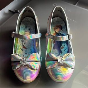 Girls' Holographic Iridescent Mary Janes with Frozen Insole